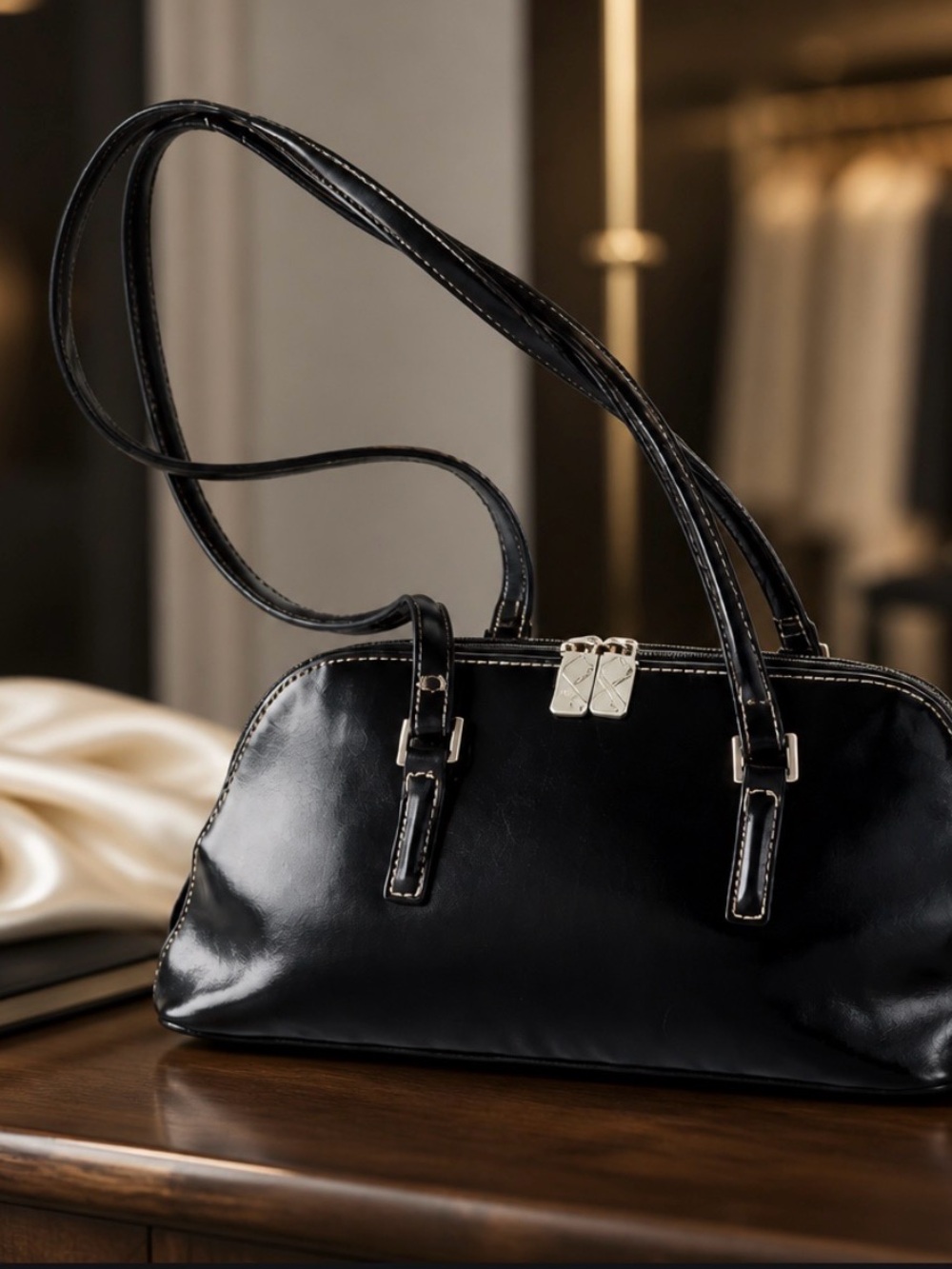Classy Flori Designer Black Shoulder hand bag